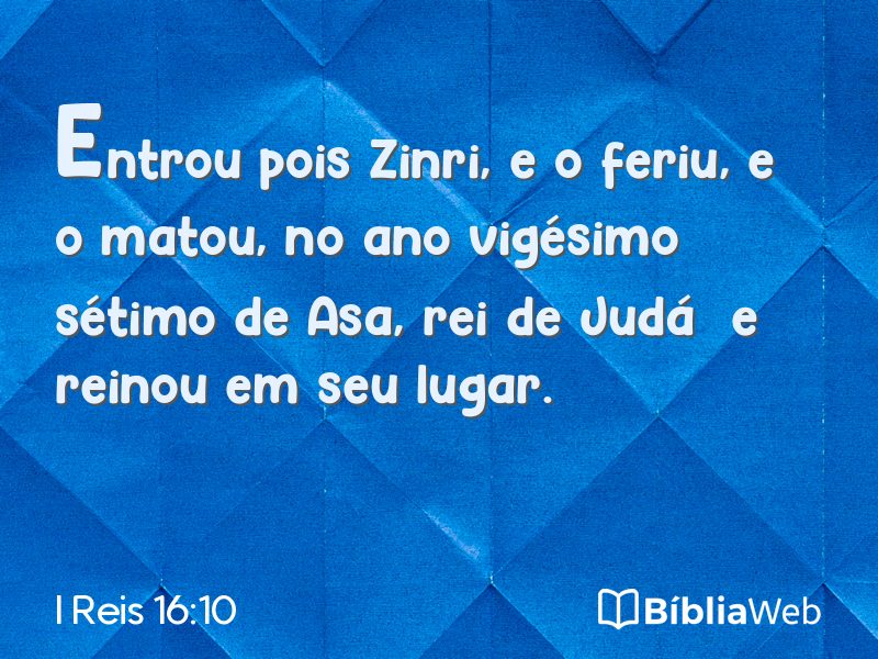 I Reis 16:10 em imagem para compartilhar