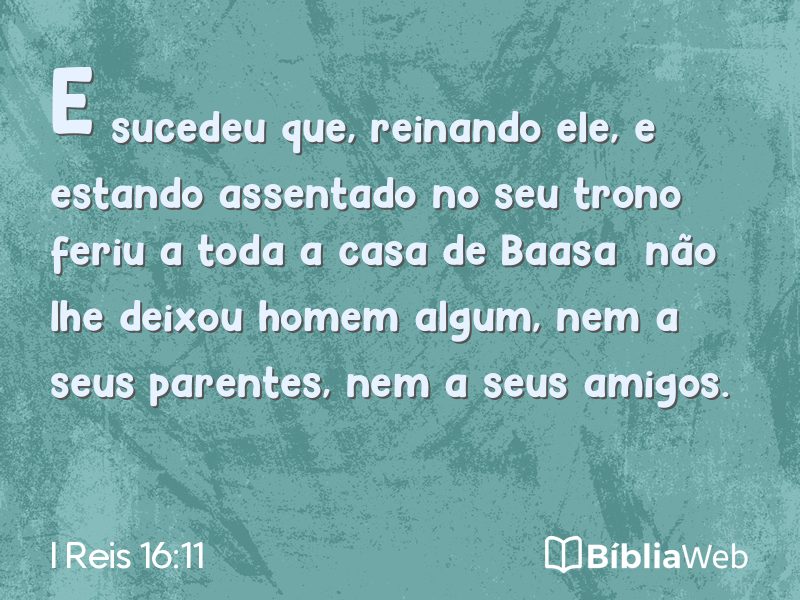 I Reis 16:11 em imagem para compartilhar