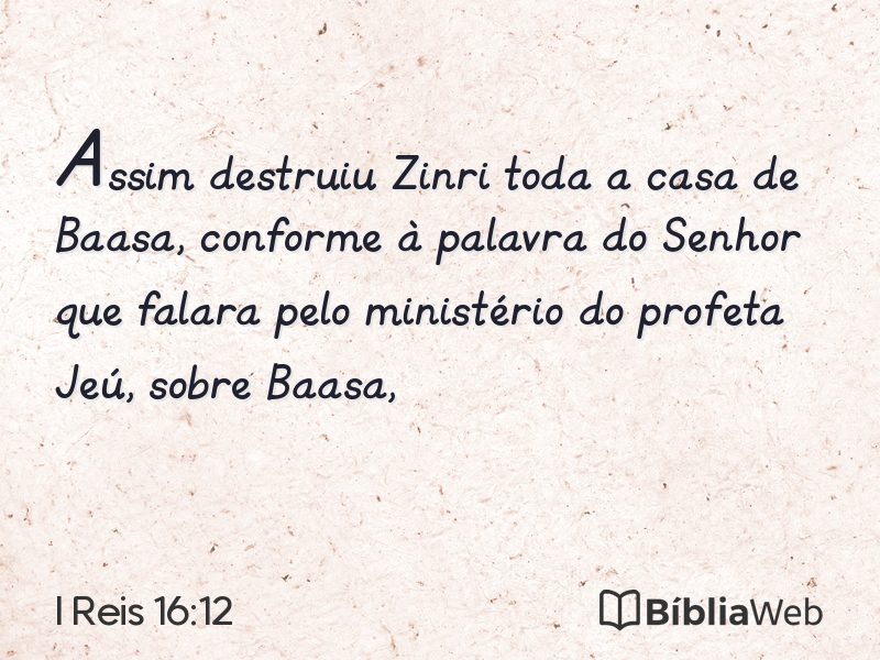 I Reis 16:12 em imagem para compartilhar