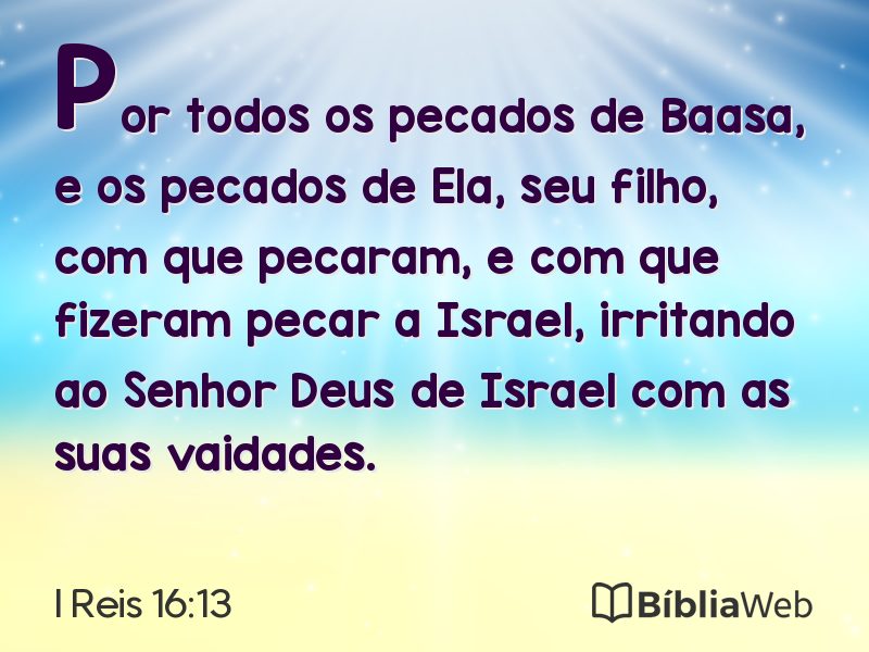 I Reis 16:13 em imagem para compartilhar
