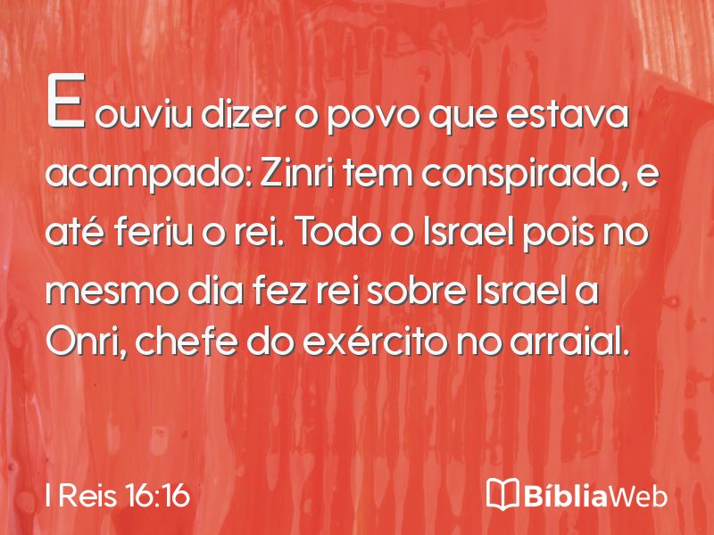 I Reis 16:16 em imagem para compartilhar