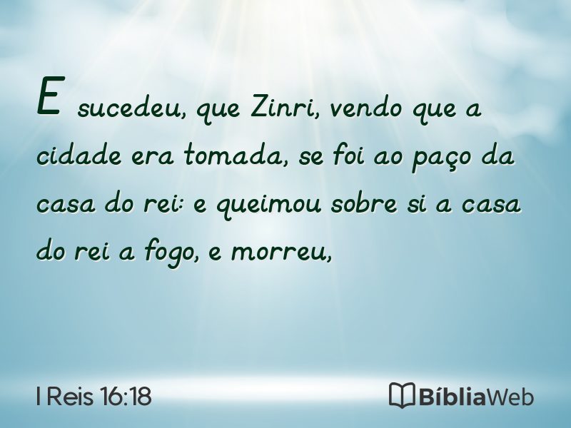 I Reis 16:18 em imagem para compartilhar