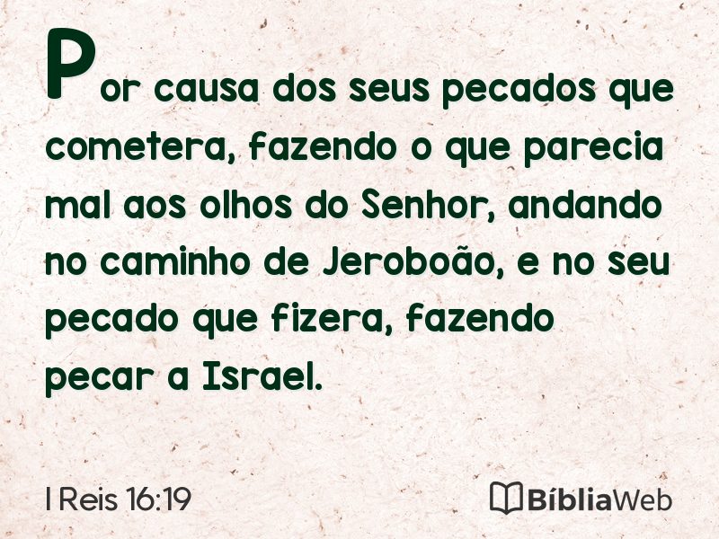 I Reis 16:19 em imagem para compartilhar