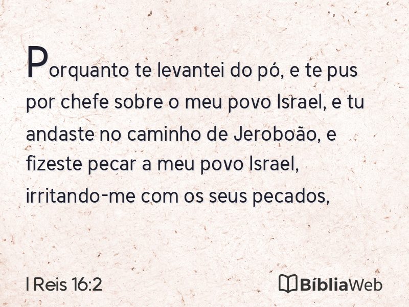 I Reis 16:2 em imagem para compartilhar