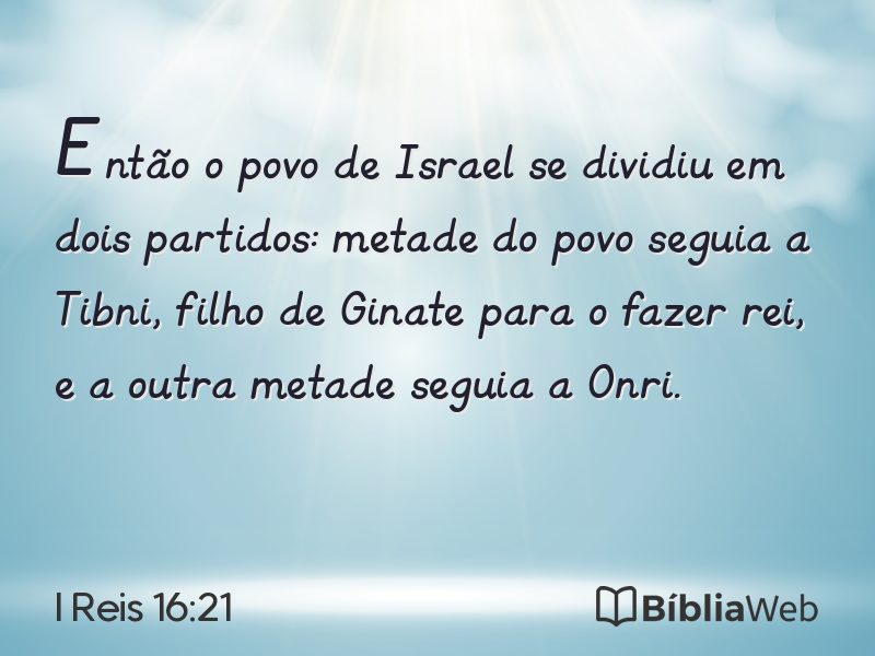 I Reis 16:21 em imagem para compartilhar