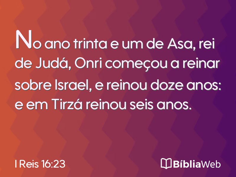 I Reis 16:23 em imagem para compartilhar