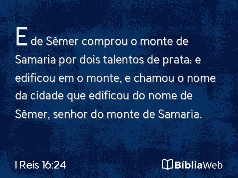 I Reis 16:24 em imagem para compartilhar