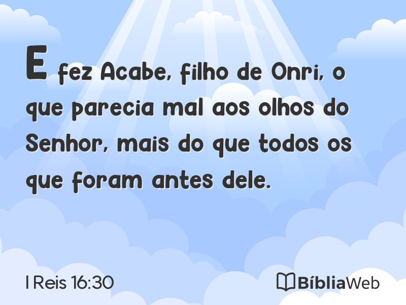 I Reis 16:30 em imagem para compartilhar