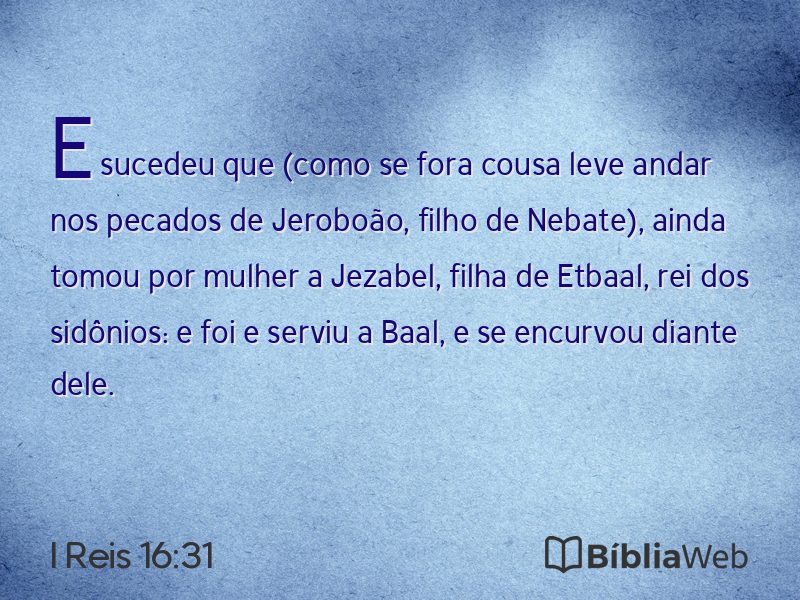 I Reis 16:31 em imagem para compartilhar