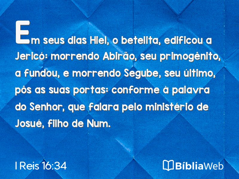 I Reis 16:34 em imagem para compartilhar
