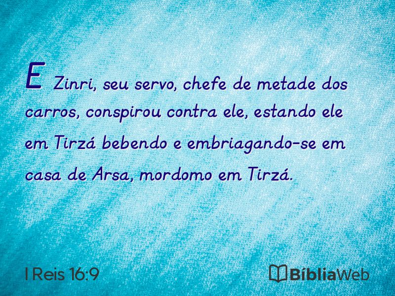 I Reis 16:9 em imagem para compartilhar