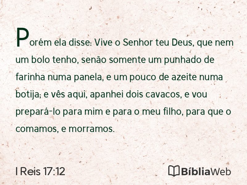 I Reis 17:12 em imagem para compartilhar