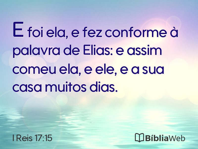 I Reis 17:15 em imagem para compartilhar