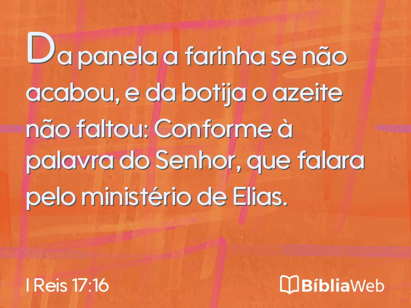 I Reis 17:16 em imagem para compartilhar