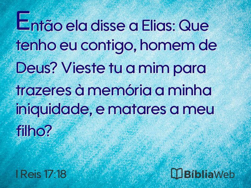 I Reis 17:18 em imagem para compartilhar