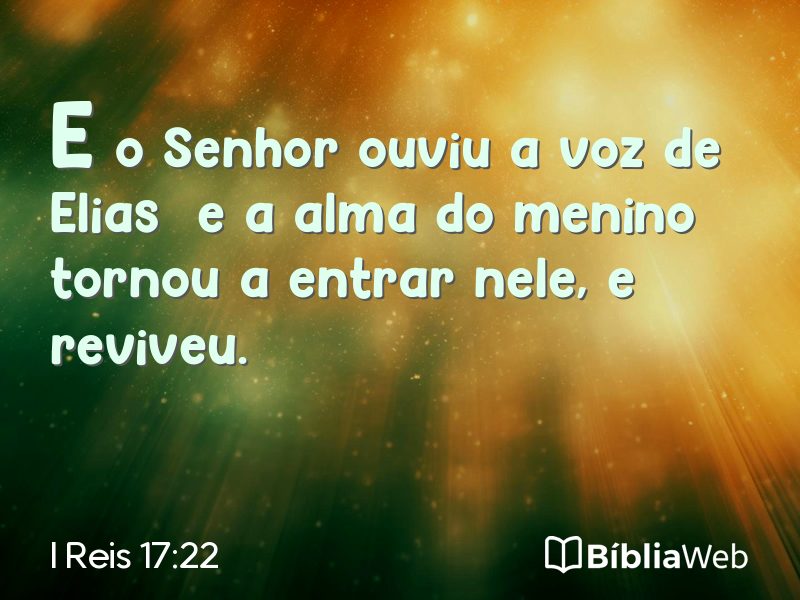 I Reis 17:22 em imagem para compartilhar