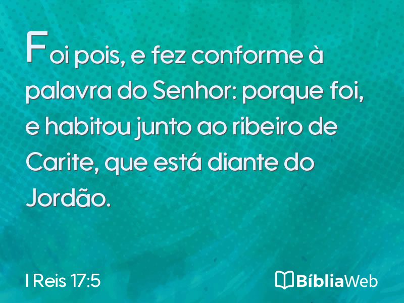I Reis 17:5 em imagem para compartilhar