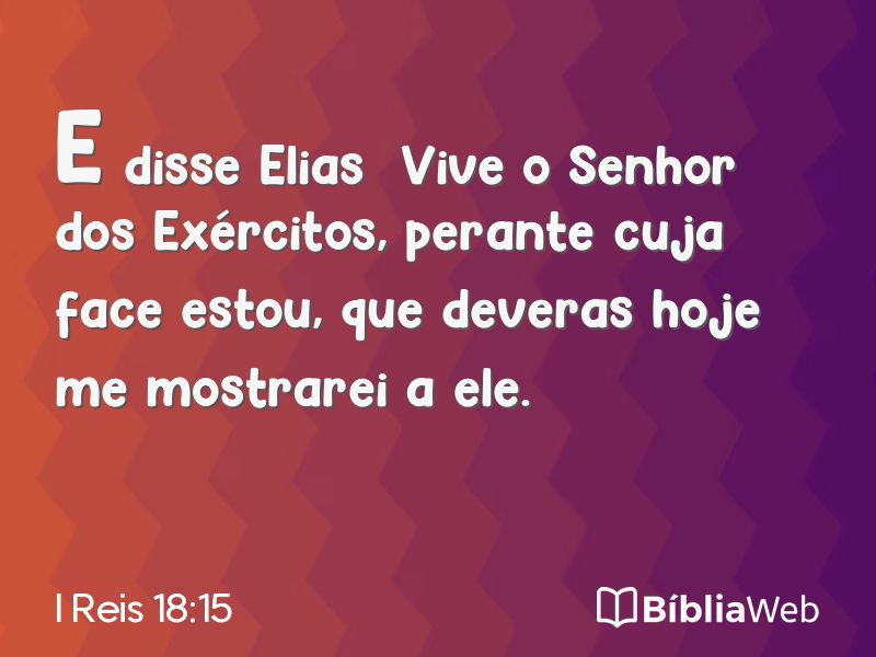 I Reis 18:15 em imagem para compartilhar