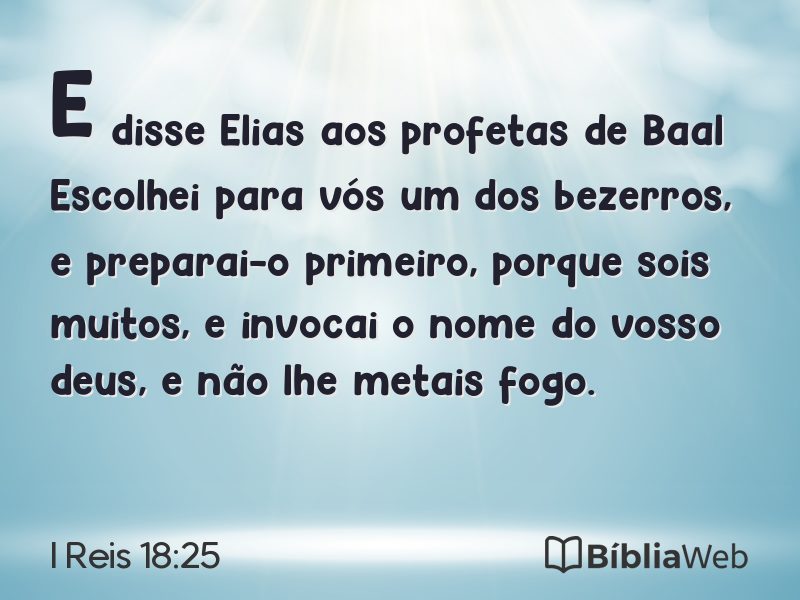 I Reis 18:25 em imagem para compartilhar