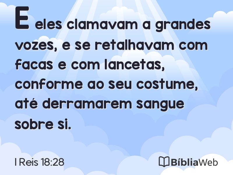 I Reis 18:28 em imagem para compartilhar