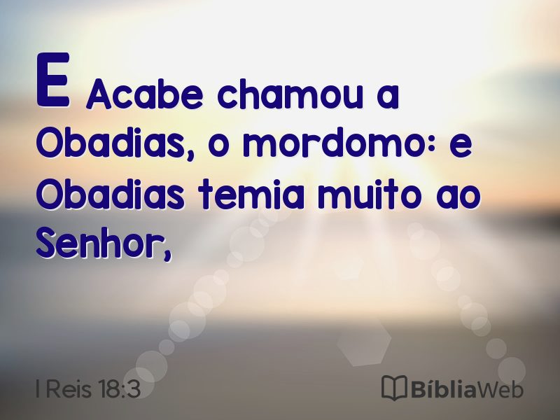 I Reis 18:3 em imagem para compartilhar