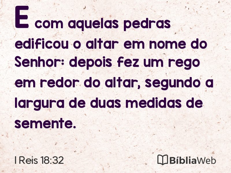 I Reis 18:32 em imagem para compartilhar