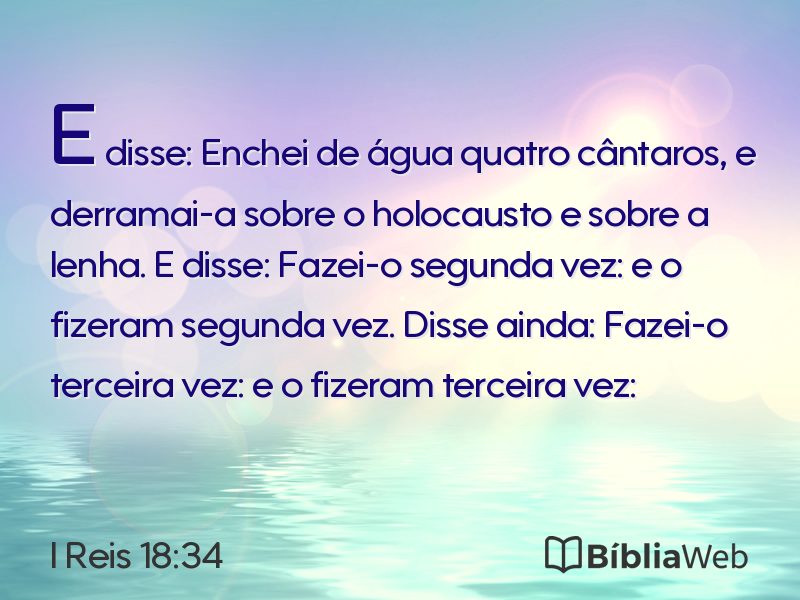 I Reis 18:34 em imagem para compartilhar