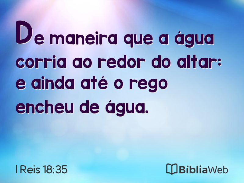I Reis 18:35 em imagem para compartilhar