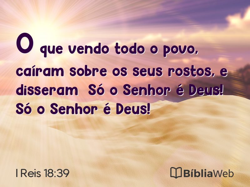 I Reis 18:39 em imagem para compartilhar