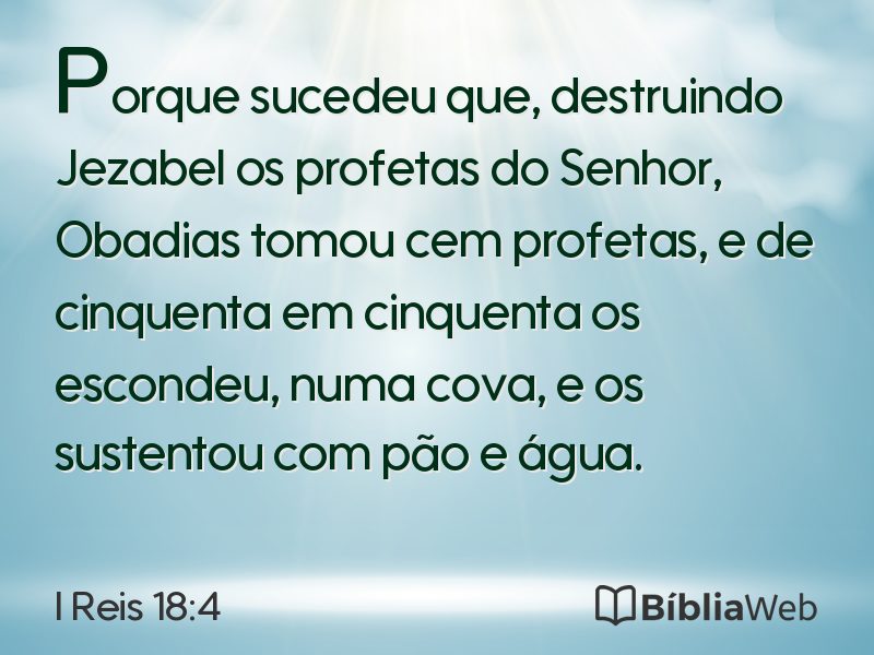 I Reis 18:4 em imagem para compartilhar