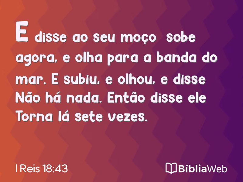 I Reis 18:43 em imagem para compartilhar