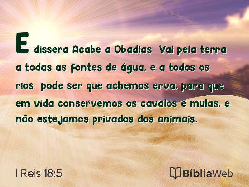 I Reis 18:5 em imagem para compartilhar