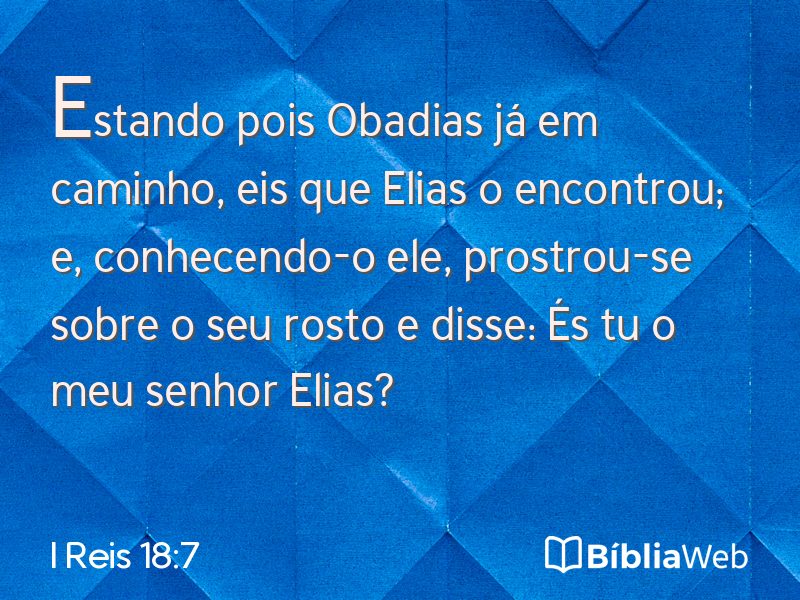 I Reis 18:7 em imagem para compartilhar