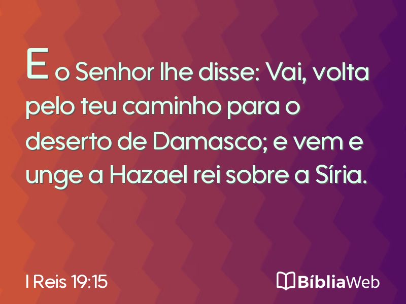I Reis 19:15 em imagem para compartilhar