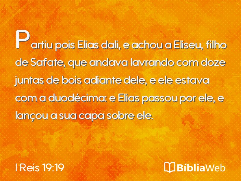 I Reis 19:19 em imagem para compartilhar