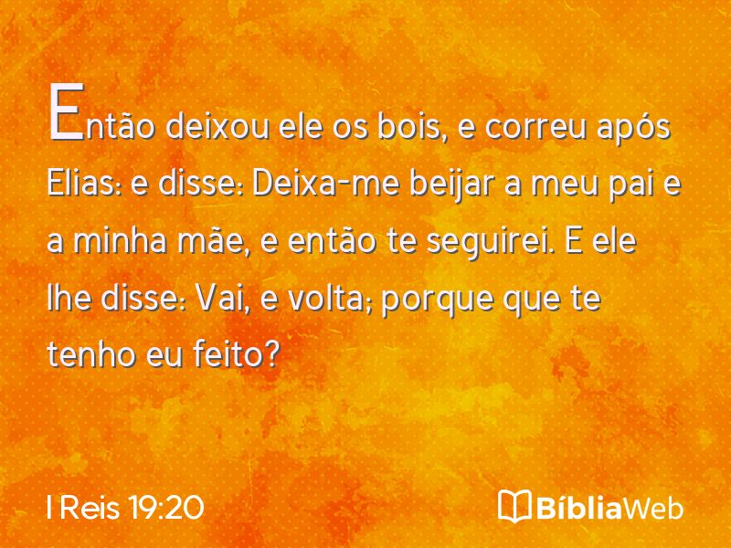 I Reis 19:20 em imagem para compartilhar