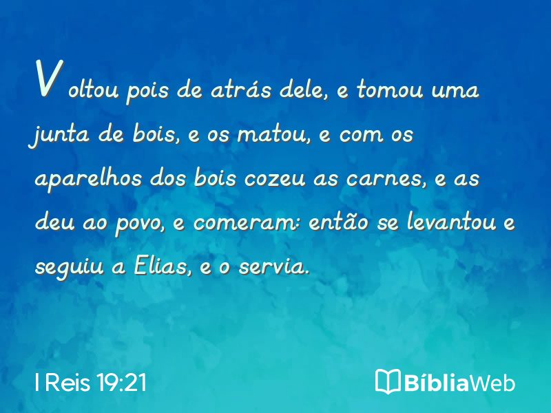 I Reis 19:21 em imagem para compartilhar