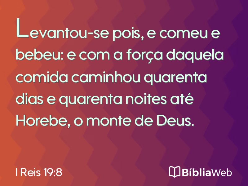 I Reis 19:8 em imagem para compartilhar