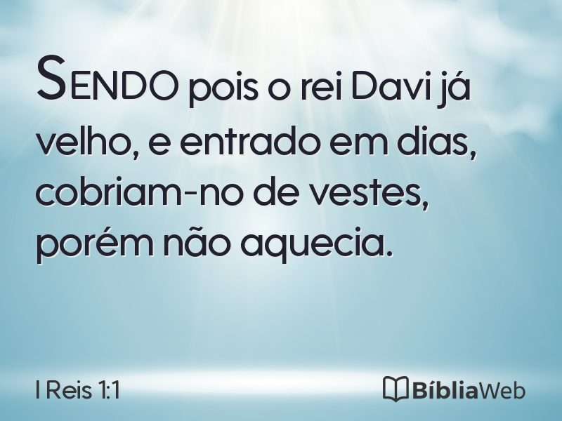 I Reis 1:1 em imagem para compartilhar