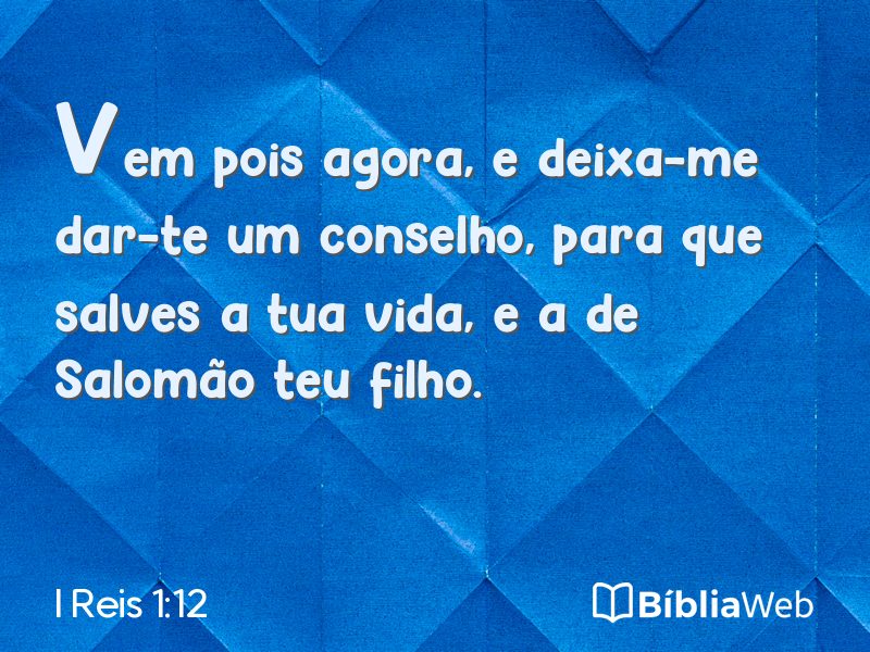 I Reis 1:12 em imagem para compartilhar