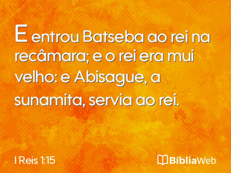 I Reis 1:15 em imagem para compartilhar