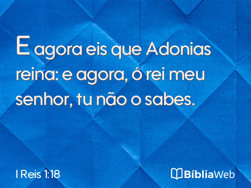 I Reis 1:18 em imagem para compartilhar