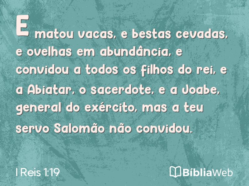 I Reis 1:19 em imagem para compartilhar