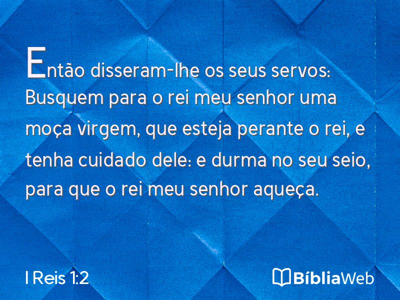 I Reis 1:2 em imagem para compartilhar