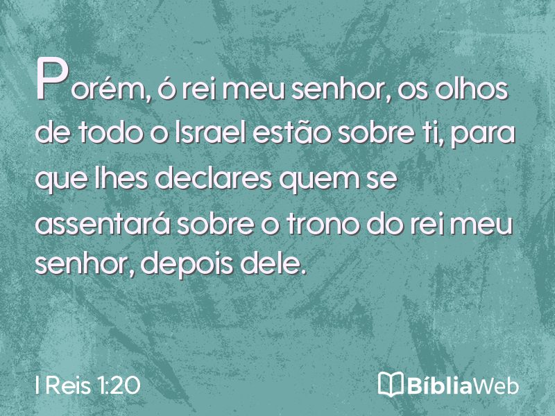 I Reis 1:20 em imagem para compartilhar