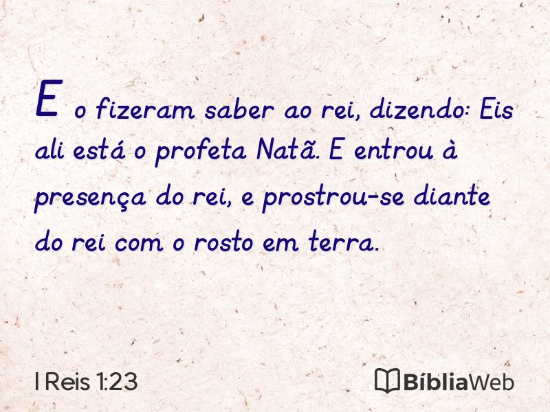 I Reis 1:23 em imagem para compartilhar