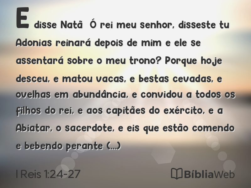 I Reis 1:24-27 em imagem para compartilhar
