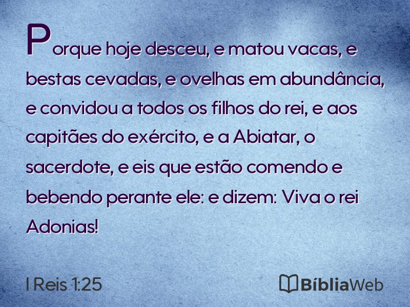 I Reis 1:25 em imagem para compartilhar