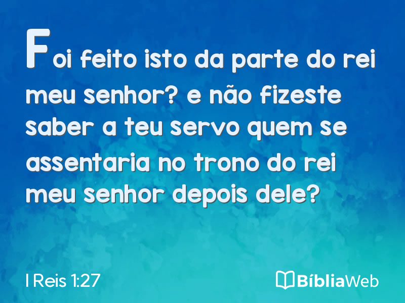I Reis 1:27 em imagem para compartilhar