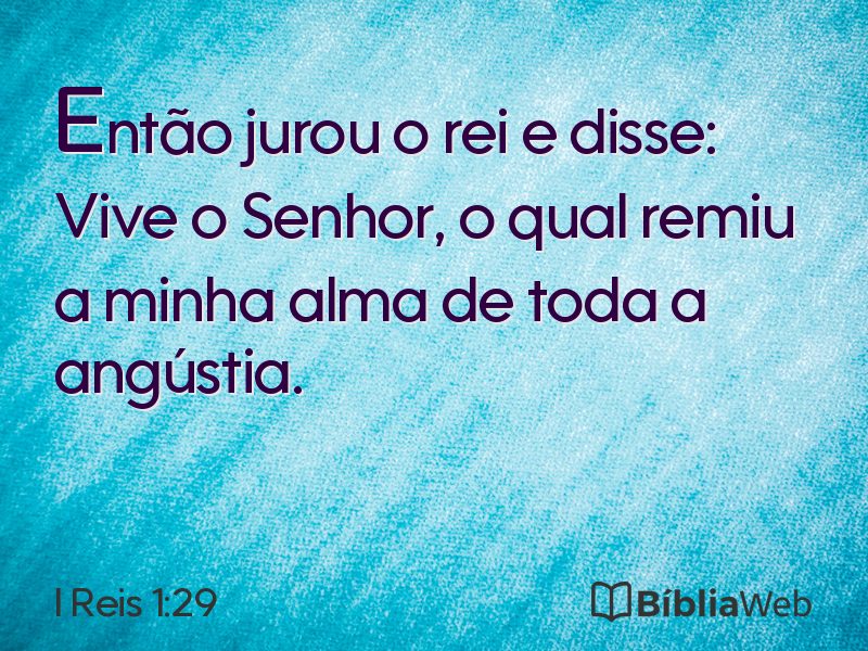 I Reis 1:29 em imagem para compartilhar
